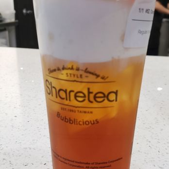 Sharetea - Crema oolong tea. Not your regular tea. Top part is foaming milk with cheese so sweet and salty st the same time. Be brave. Give it a try :) - Bubble Tea Near Me - Washington, DC, District of Columbia