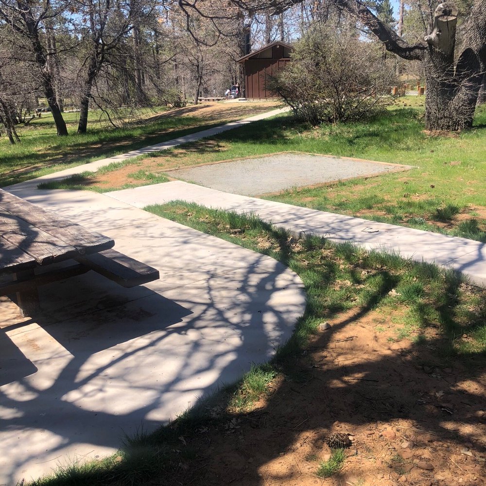 Site 42. It's paved , close to the bathroom, and had a flat area for you tent. Site 42. It's paved , close to the bathroom, and had a flat area for you tent.