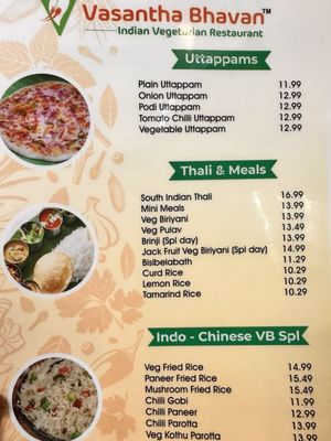 Menu photo 1 Vasantha Bhavan Edison, NJ
