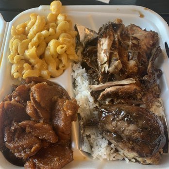 Messi Soul Kitchen - Jerk chicken, white rice, Mac n cheese, and yams - Soul Food Near Me - Riverside, California Messi Soul Kitchen - Jerk chicken, white rice, Mac n cheese, and yams - Soul Food Near Me - Riverside, California