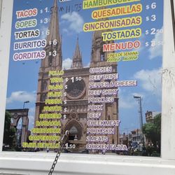 Menu. Not mini tacos but also not very filling.