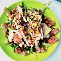 SaugaTaco - Spicy jicama salad- cabbage, watermelon, pineapple, jicama and sunflower in a tajin lime dressing.