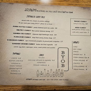 Sazanami - Menu Sept 2024 - Sushi Bars Near Me - Fort Lee, New Jersey