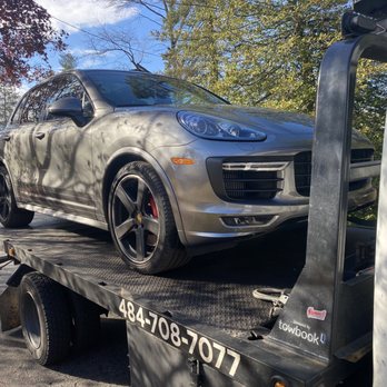 All Around Towing - Porsche being brought to Tiresplus in Berwyn because of a flat tire. - Towing Near Me All Around Towing - Porsche being brought to Tiresplus in Berwyn because of a flat tire. - Towing Near Me