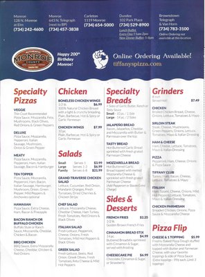 Menu photo 7 Tiffany's Pizza Monroe, MI