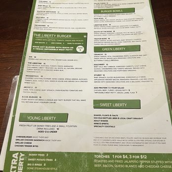Liberty Burger - Menu - Burgers Near Me - Jackson, Wyoming
