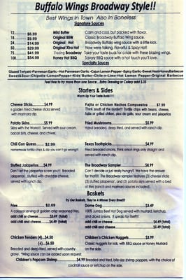 Menu photo 8 Broadway Buffalo Wings Pasadena, TX Menu photo 8 Broadway Buffalo Wings Pasadena, TX