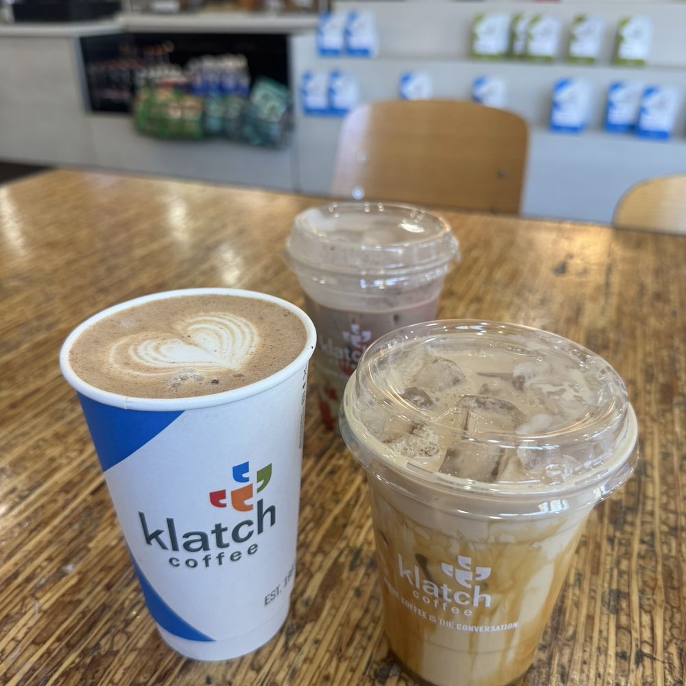 Klatch Coffee - Mexican mocha, iced crème brûlée, iced strawberry matcha - Coffee & Tea Near Me - San Dimas, California