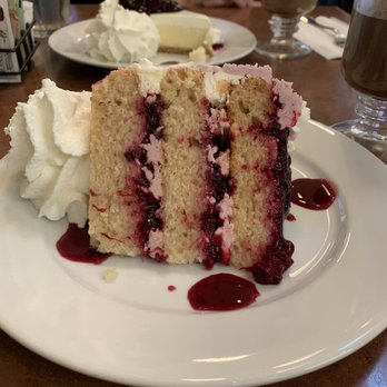 Linn's Restaurant - Olallieberry triple layer cake - American Near Me - Cambria, California