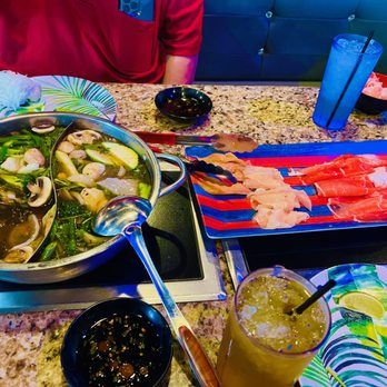 Hot Pot For Days - tray of fish and meats - Soup Near Me - Glendale, Arizona