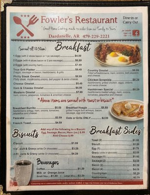 Menu photo 3 Fowlers Dardanelle, AR