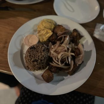 Ropa Vieja Grill - 2025 masitas de cerdo with rice congri (just okay), ands tostones - Latin American Near Me - San Juan, Puerto Rico