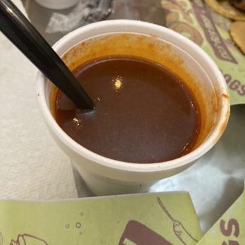 El Vagoncito Chilango - Sauce for the birria tacos - Tacos Near Me - Mcallen, Texas El Vagoncito Chilango - Sauce for the birria tacos - Tacos Near Me - Mcallen, Texas