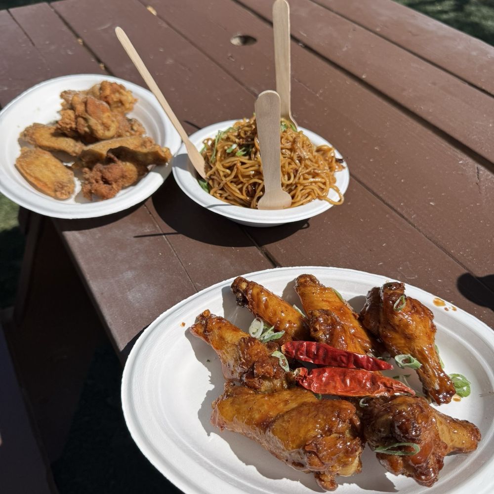 Shlap Muan Chicken Wings - Cambodian dirt Garlic noodles  Elvis - Chicken Wings Near Me - Long Beach, California