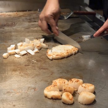 Tokyo Garden - Cooking calamari and scallops - Sushi Bars Near Me - Tulsa, Oklahoma
