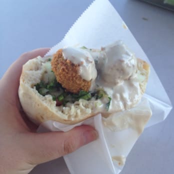 Falafel Stop - My $3 "snack". Half falafel pita. - Falafel Near Me - Sunnyvale, California