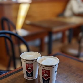 Stagecoach Coffee - two cups of coffee on a table - Coffee & Tea Near Me - Cooperstown, New York