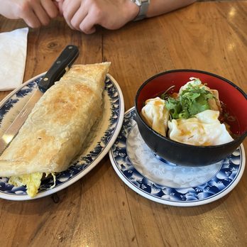 Joy - Thousand Layer Pancake with Egg Chili oil wontons - Taiwanese Near Me - Los Angeles, California