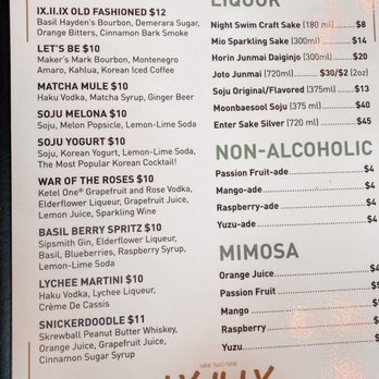 929 Kitchen & Bar - Cocktail menu - Korean Near Me - Columbia, South Carolina