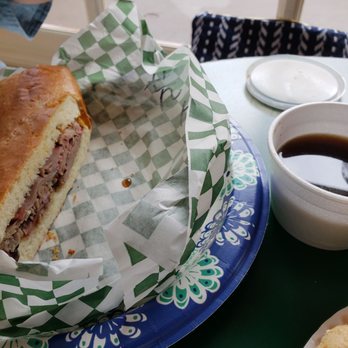 Deli & Bread Connection - French dip, missing half that was being eaten. Lol - Bakeries Near Me - Lihue, Hawaii