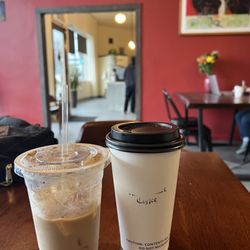 Sacred Heart Coffee - Cold and hot Con Leche coffee.