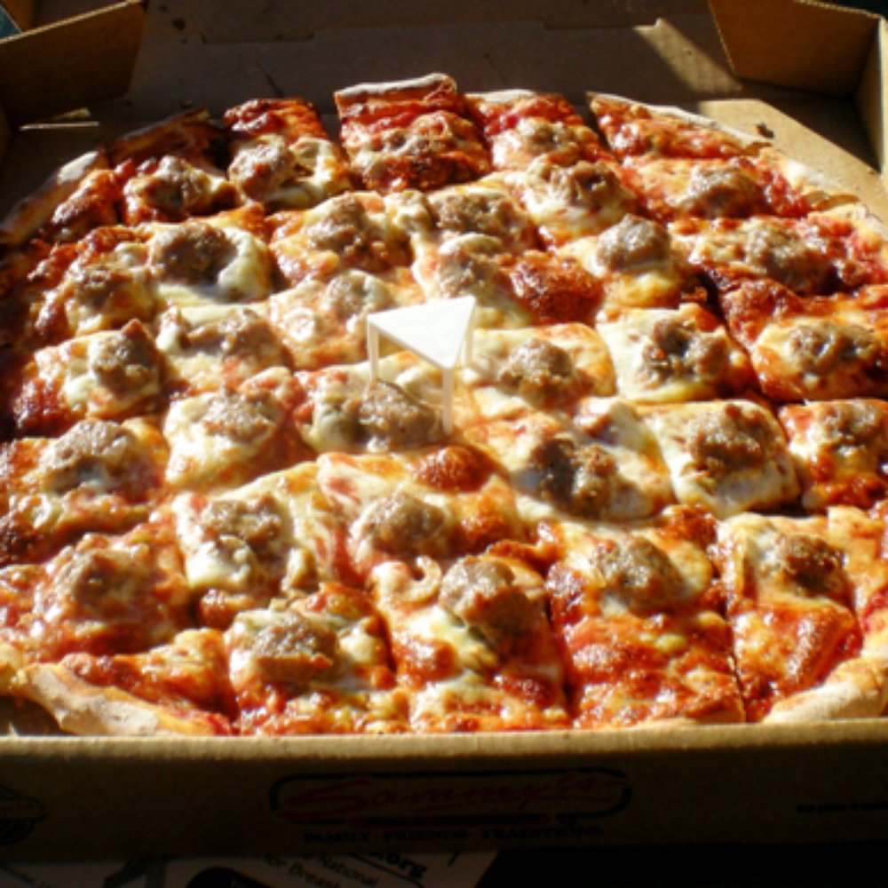 Sammy's Pizza & Deli - My personal favorite Sammy's - Sausage with sliced green olives. - Pizza Near Me - Duluth, Minnesota Sammy's Pizza & Deli - My personal favorite Sammy's - Sausage with sliced green olives. - Pizza Near Me - Duluth, Minnesota