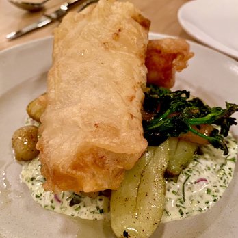 Range Life - Crispy cod with potatoes & broccoli rapini - Desserts Near Me - Livermore, California Range Life - Crispy cod with potatoes & broccoli rapini - Desserts Near Me - Livermore, California