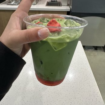 Re Bakesic - Strawberry matcha latte with Oatmilk - Bakeries Near Me - Alhambra, California Re Bakesic - Strawberry matcha latte with Oatmilk - Bakeries Near Me - Alhambra, California