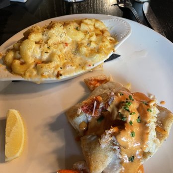 Goin' Coastal - Corvina topped with crab and lobster choron sauce + lobster Mac and cheese - Seafood Near Me - Canton, Georgia