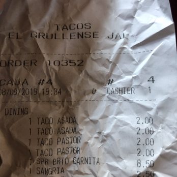El Grullense Jal - Of what I ordered. To show proof. - Mexican Near Me - Hollister, California