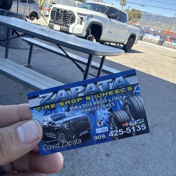 Zapata Tire Shop - Business card - Tires Near Me - Highland, California