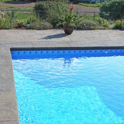 Splash Pool Supply - New Poured Concrete Coping New Paver Patio New Rialto/Blue Diffusion Liner