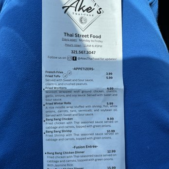 Ake's Thai Food - Thai Near Me - Titusville, Florida Ake's Thai Food - Thai Near Me - Titusville, Florida
