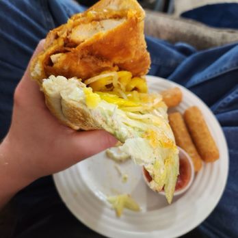 Pizza Land - Buffalo chicken sub. So soggy that the bottom bun flopped all over the place. - Pizza Near Me - Le Roy, New York Pizza Land - Buffalo chicken sub. So soggy that the bottom bun flopped all over the place. - Pizza Near Me - Le Roy, New York