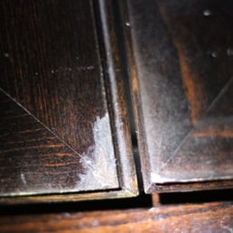 This started to happen within 6 months - 1 year. I have concern with durability in rooms with sinks. This one was touched up with pencil/pen This started to happen within 6 months - 1 year. I have concern with durability in rooms with sinks. This one was touched up with pencil/pen