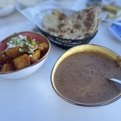 Dal Makhani and Aloo Gobhi (potatoes and cauliflower sautéed)
