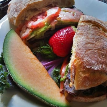 Julienne - Roasted Lamb with Caramelized Onions, Avocado, Tomato, Basil Aioli on Multi-Grain Bread - New American Near Me - San Marino, California