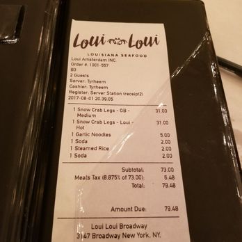 Cap't Loui - A bill for two, quite expensive I thin k - Cajun/Creole Near Me - New York, New York Cap't Loui - A bill for two, quite expensive I thin k - Cajun/Creole Near Me - New York, New York