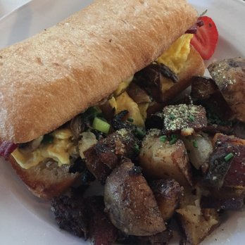 Eat. - Truffled Egg Sandwich with dill potatoes (well done) - New American Near Me - Las Vegas, Nevada