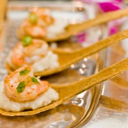 Farm To Feast - Shrimp and Grits on Edible Spoons
