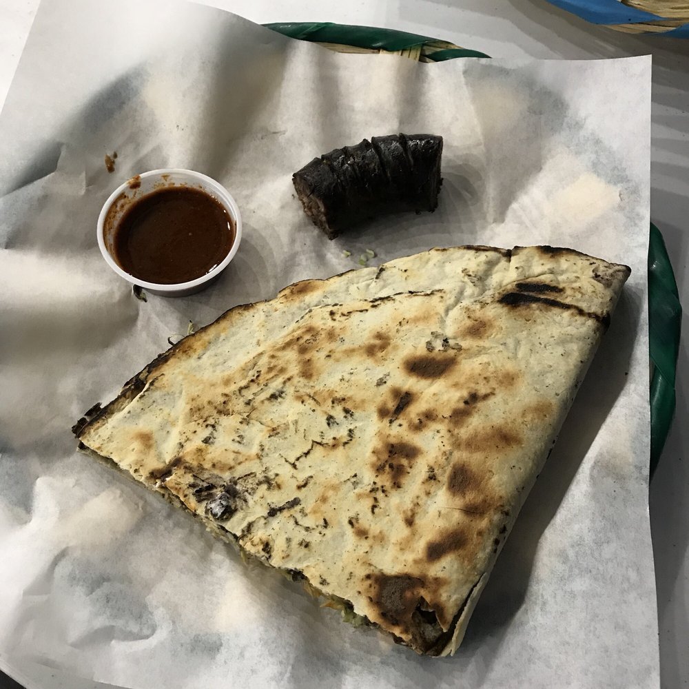 Chorizo Tlayuda w/ Blood Sausage Chorizo Tlayuda w/ Blood Sausage