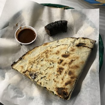 Poncho's Tlayudas - Chorizo Tlayuda w/ Blood Sausage - Mexican Near Me - Los Angeles, California