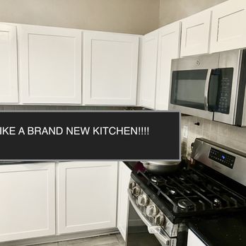 Armstrong Custom One - cabinets primed and painted with new handmade custom doors we built ! - Cabinetry Near Me Armstrong Custom One - cabinets primed and painted with new handmade custom doors we built ! - Cabinetry Near Me