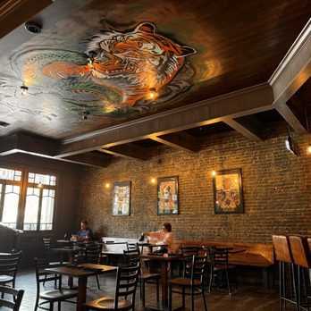 Slurp Society Ramen Shop - Beautiful ceiling painting in the main dining room - Ramen Near Me - Mobile, Alabama Slurp Society Ramen Shop - Beautiful ceiling painting in the main dining room - Ramen Near Me - Mobile, Alabama