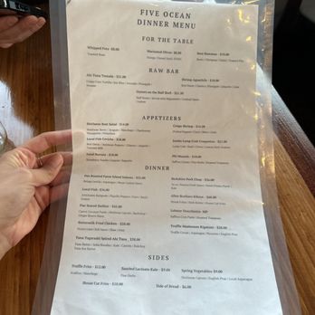 Five Ocean Bar & Grill - Menu - American Near Me - Long Beach, New York