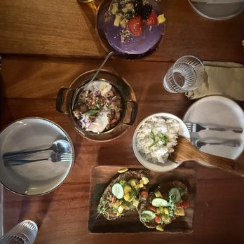 Tropa - The tablescape: Ube hotcakes, sizzling sisig, tortang talong - Filipino Near Me - Lafayette, California Tropa - The tablescape: Ube hotcakes, sizzling sisig, tortang talong - Filipino Near Me - Lafayette, California