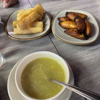 El Pollo Inka - Carson - Caldo fried plantain and fried yucca! Yummy - Peruvian Near Me - Carson, California
