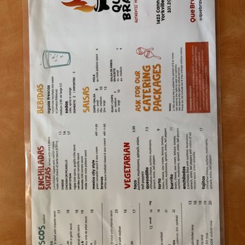 Que Brava - Menu - Mexican Near Me - Yorkville, Illinois