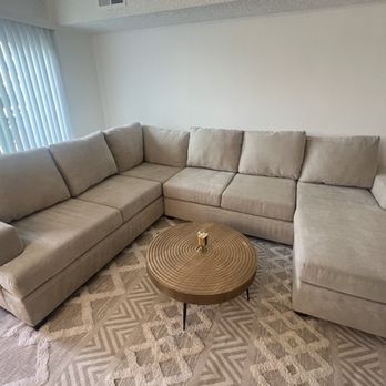 Pure Home - Couch after cushions have been cleaned and dried - Carpet Cleaning Near Me - Burbank, California