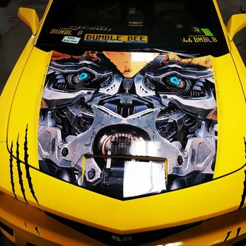 Wrap N' Graphics - Camaro bumblebee hood wrap - Signmaking Near Me - Bakersfield, California